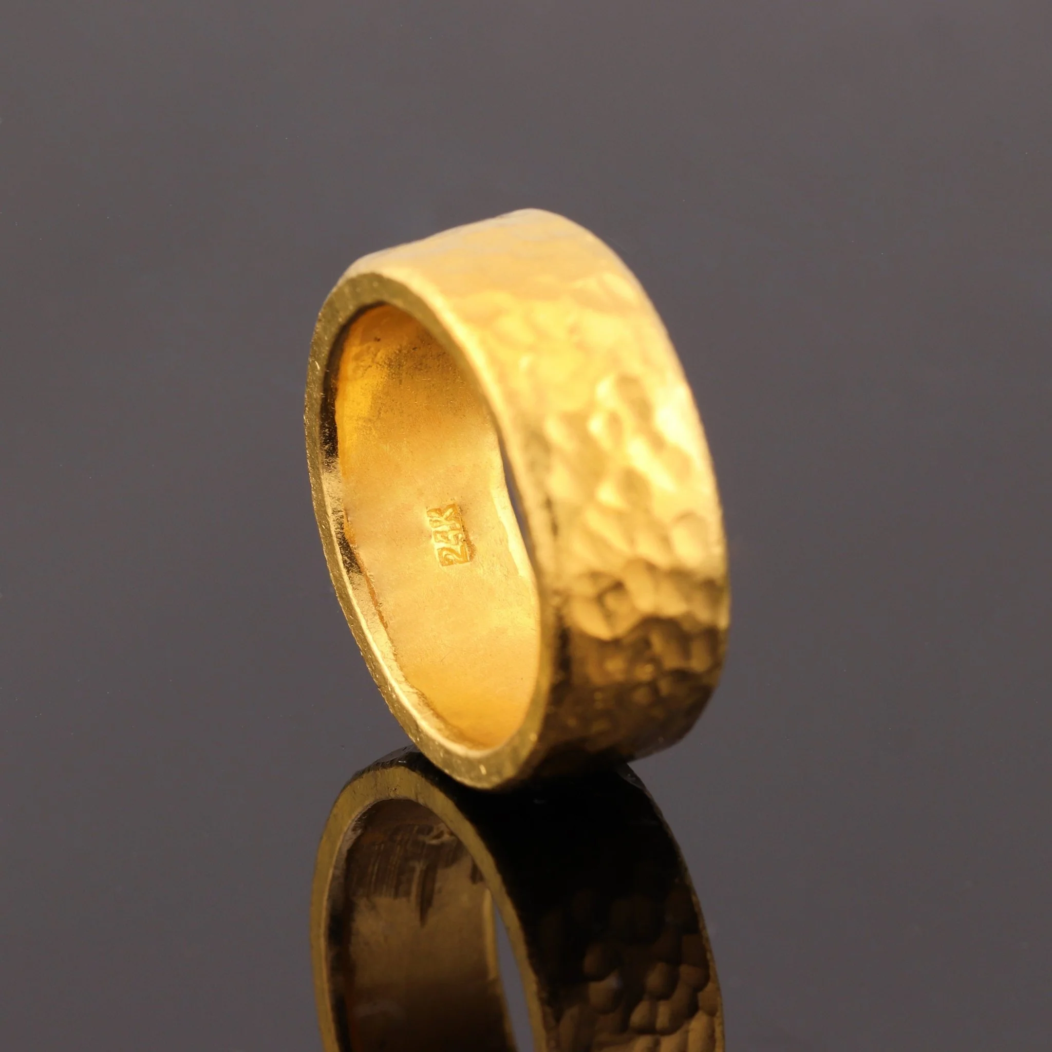 10mm 2oz Hammered Flat Band - Image 12