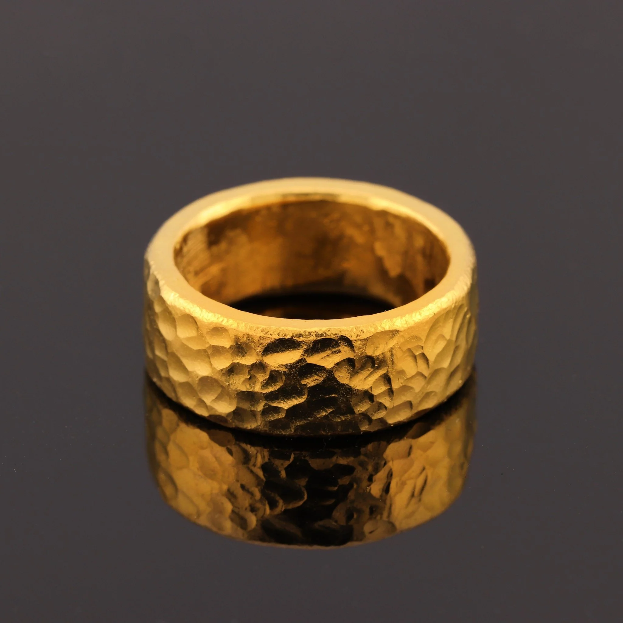 10mm 2oz Hammered Flat Band - Image 8