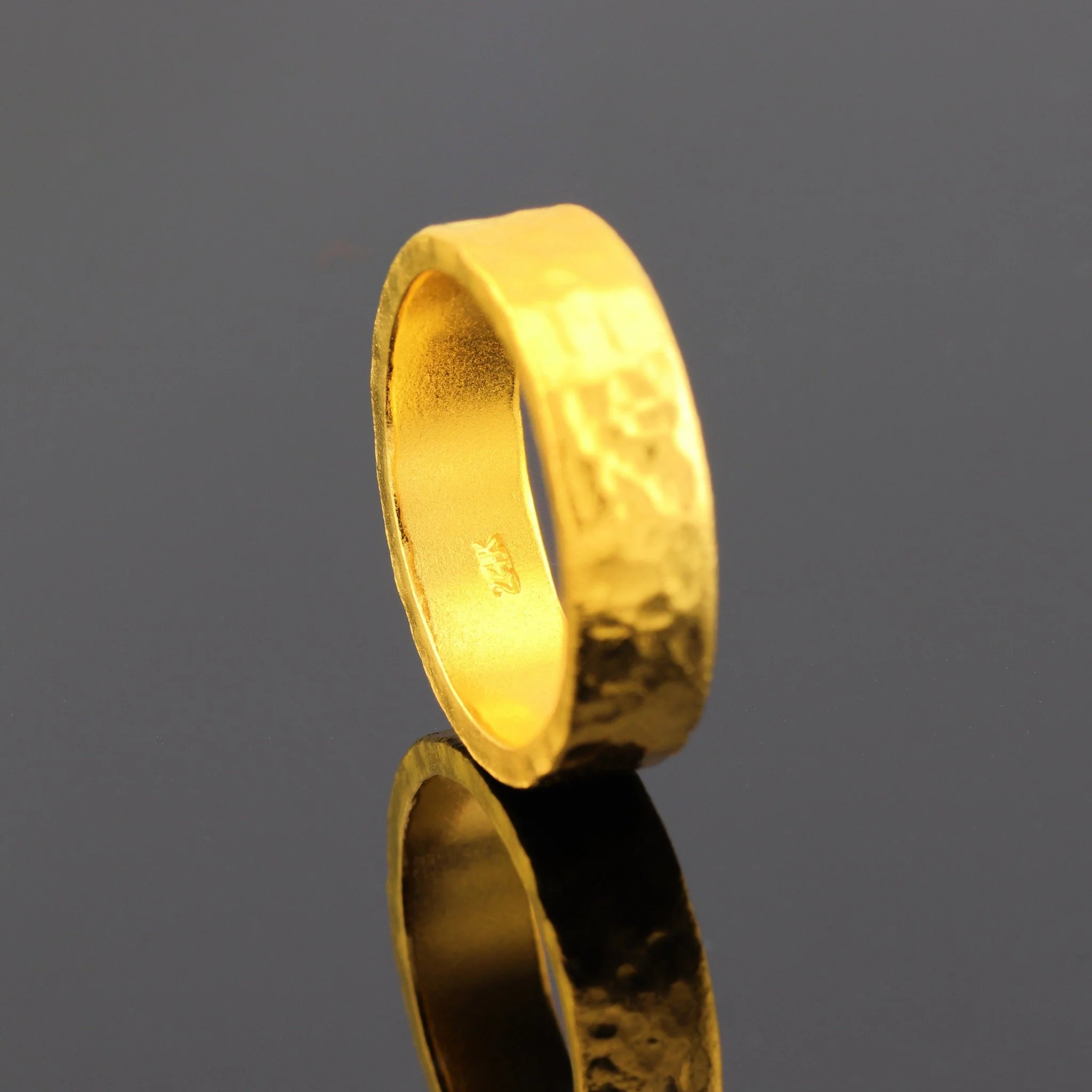 6mm Hammered Flat Band - Image 3