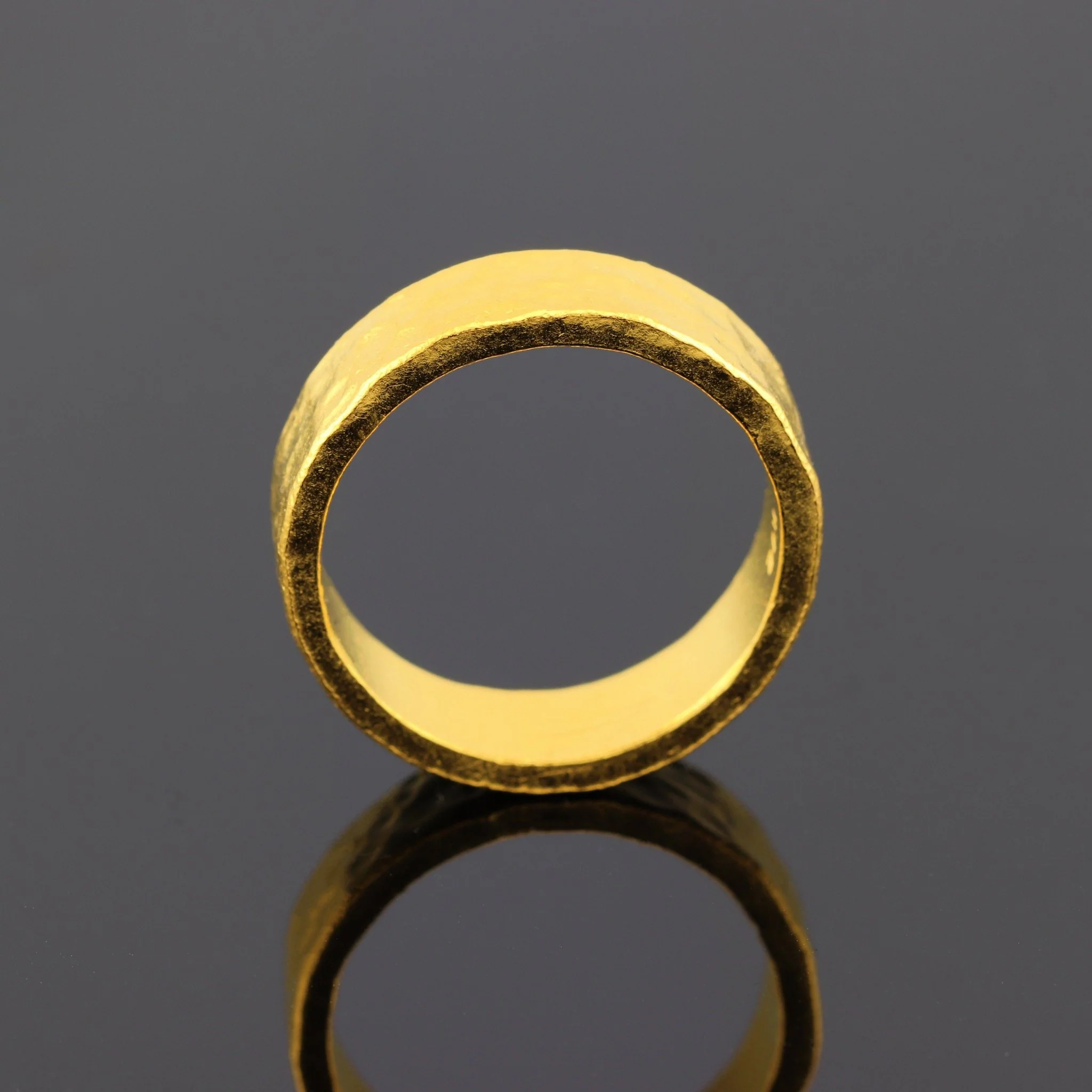 8mm Hammered Flat Band - Image 5