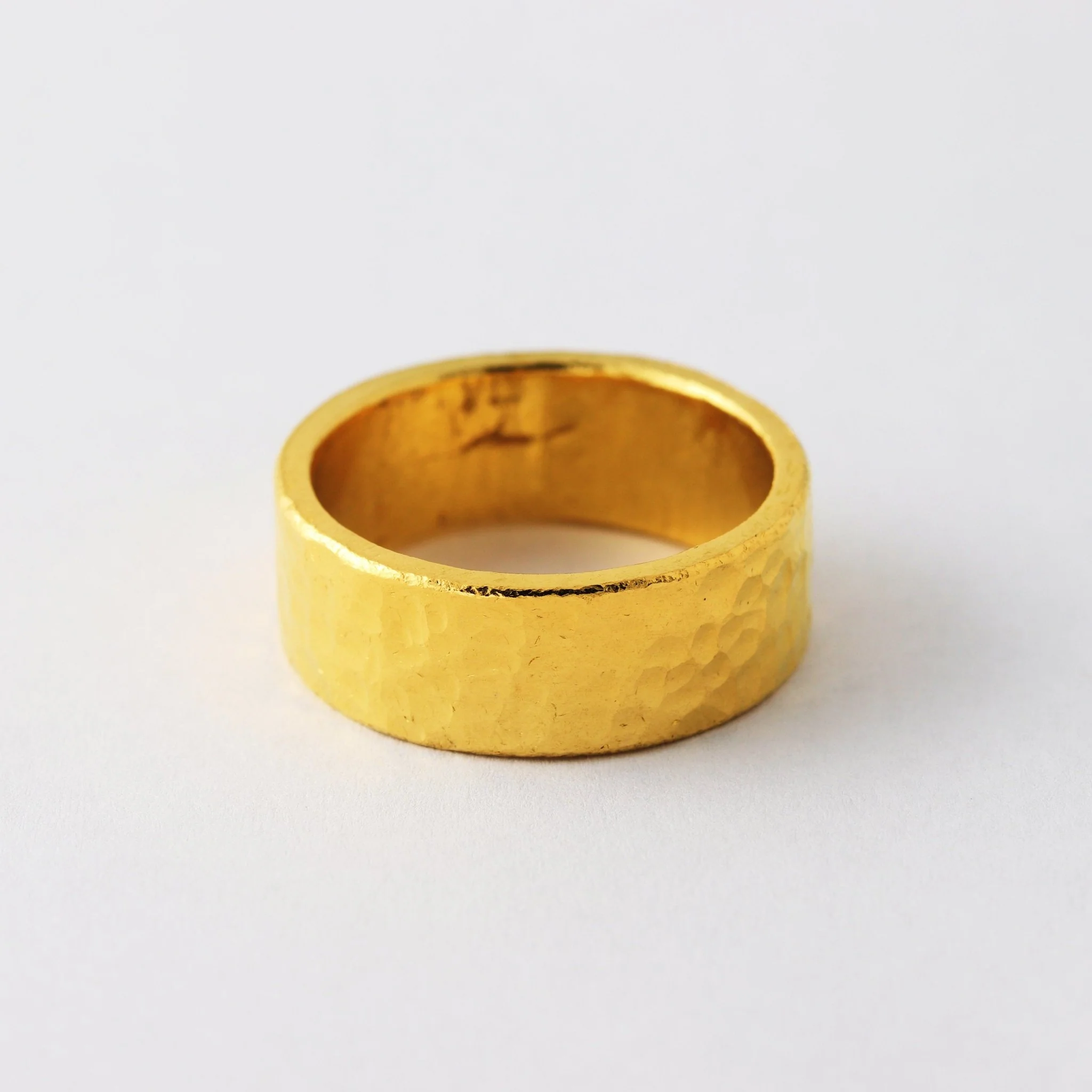 8mm Hammered Flat Band - Image 6