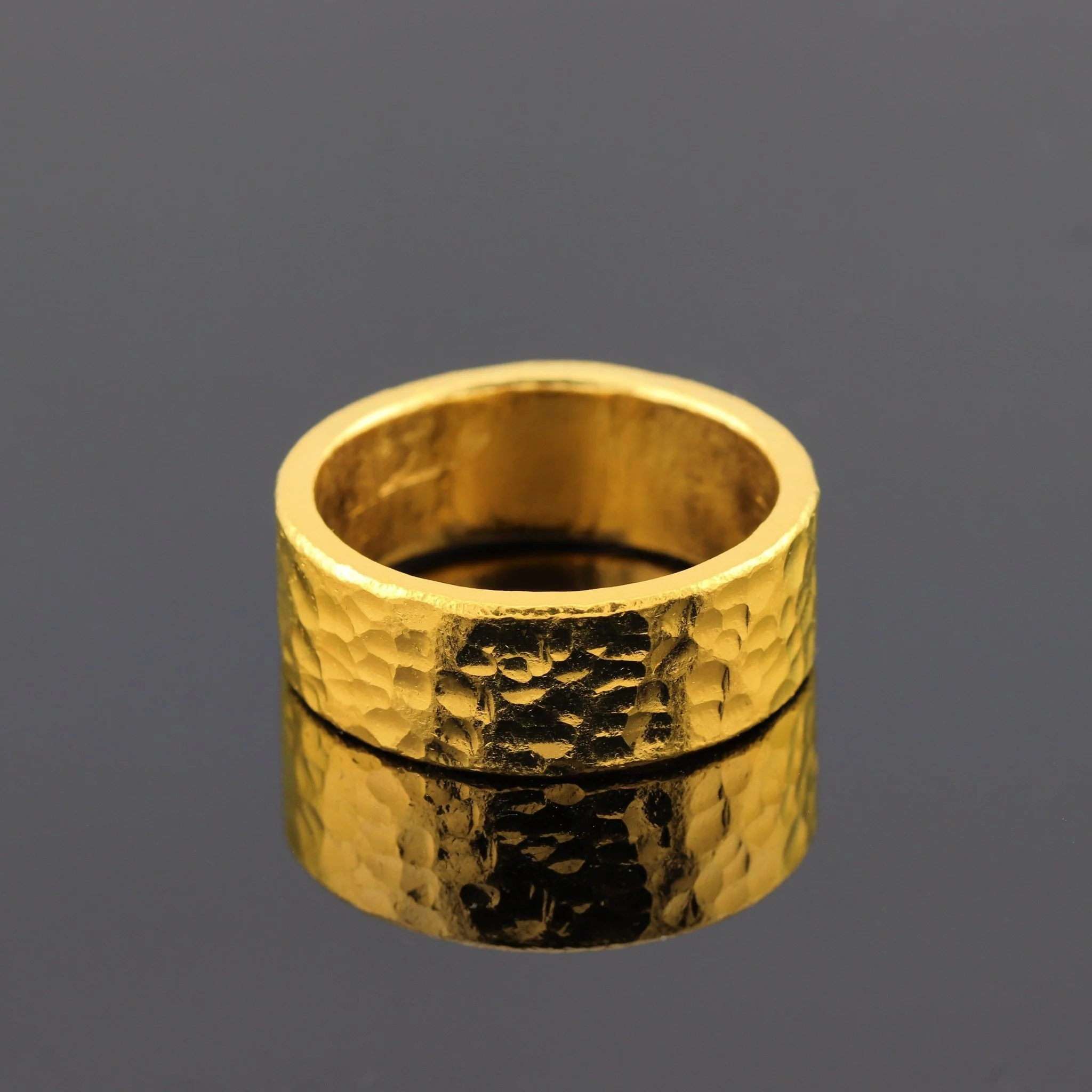 8mm Hammered Flat Band - Image 7
