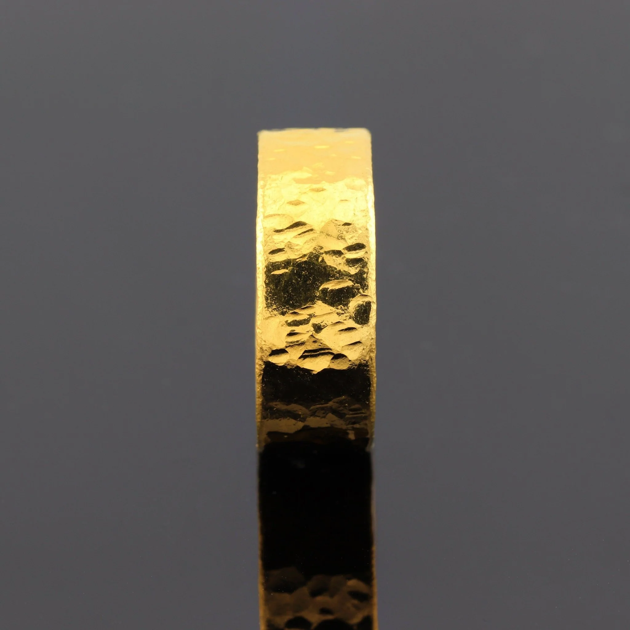 8mm Hammered Flat Band - Image 9